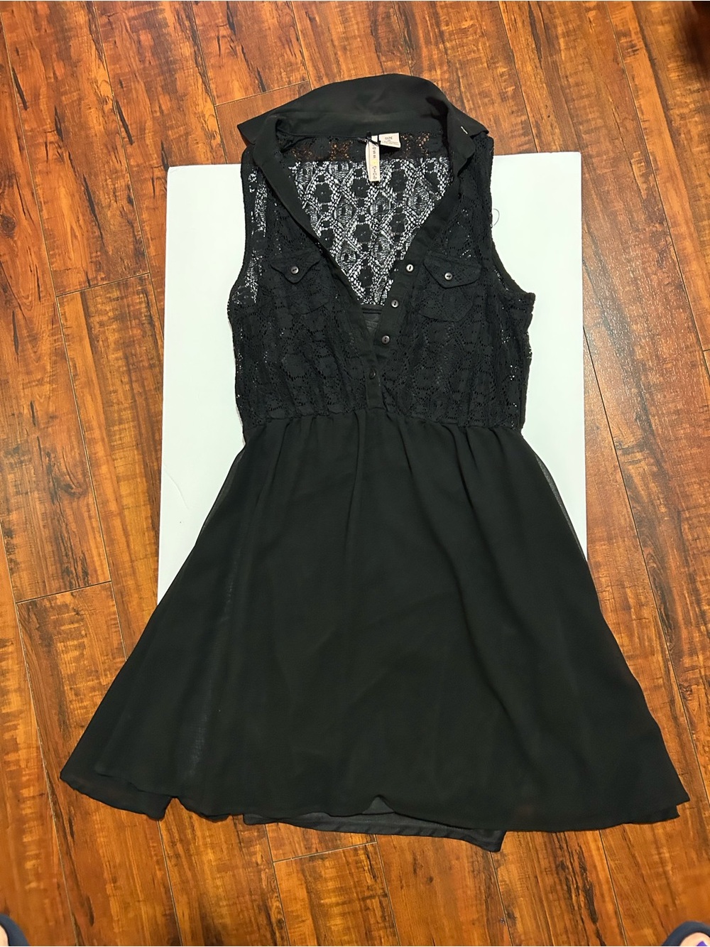 Source Unknown Black Lace Bodice Sleeveless Dress